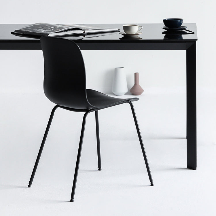Silla de comedor moderna sin brazos Silla de comedor de plástico para uso en restaurantes