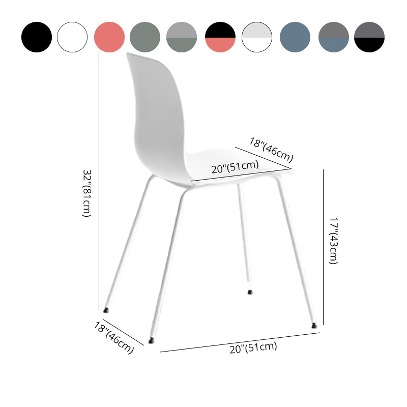 Silla de comedor moderna sin brazos Silla de comedor de plástico para uso en restaurantes