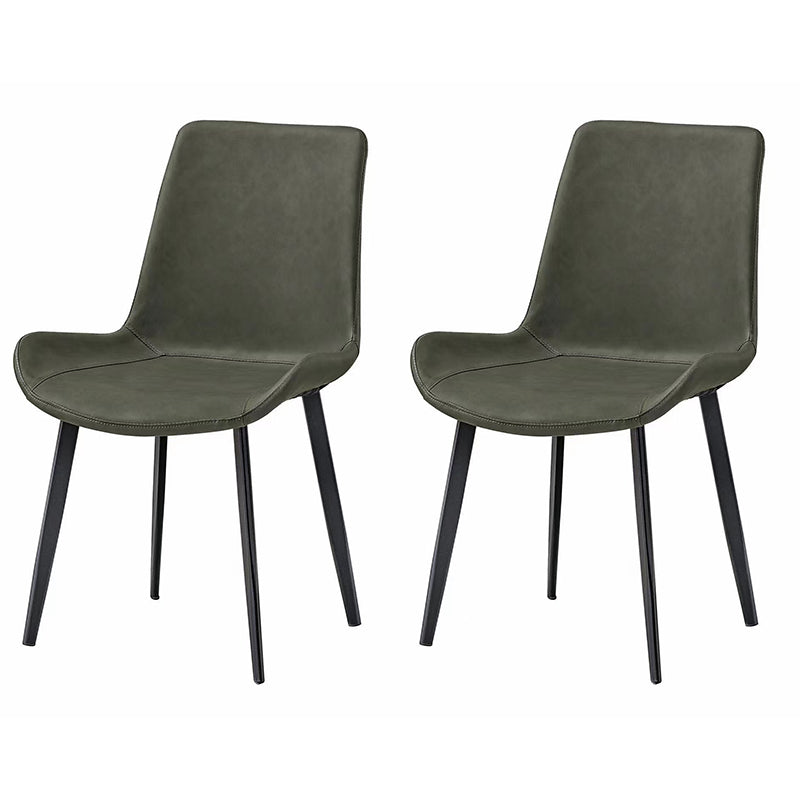 Chaise sans bras de salle à manger moderne en métal, chaise latérale de salle à manger en cuir PU pour utilisation au restaurant
