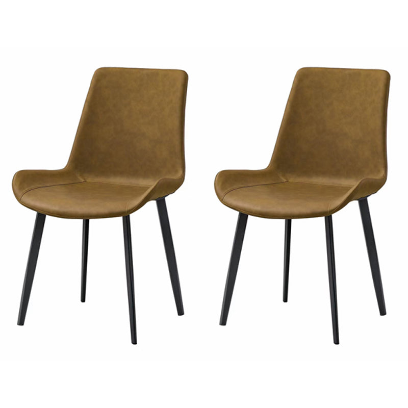 Chaise sans bras de salle à manger moderne en métal, chaise latérale de salle à manger en cuir PU pour utilisation au restaurant