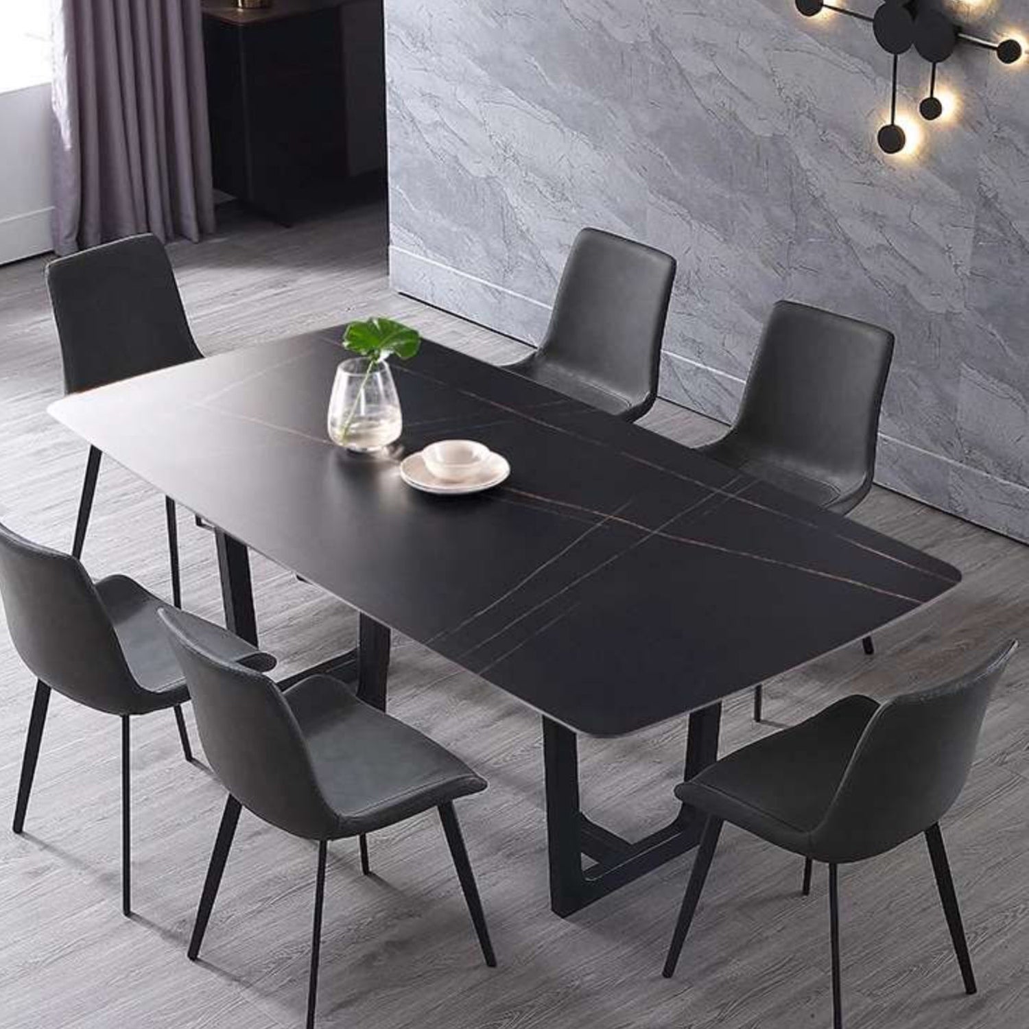Silla sin brazos de comedor de metal moderno, silla lateral de comedor de cuero PU para uso en restaurantes