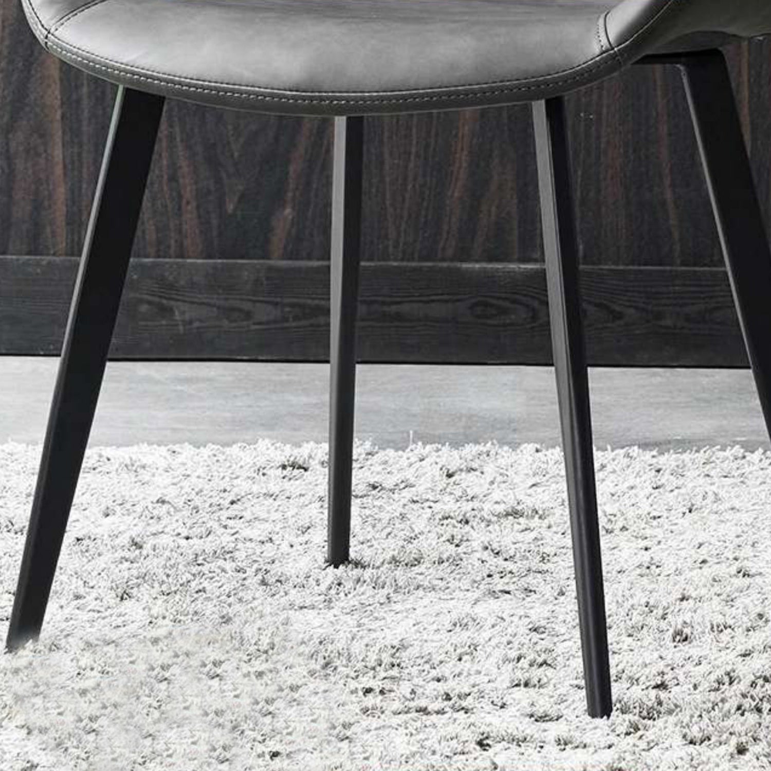 Silla sin brazos de comedor de metal moderno, silla lateral de comedor de cuero PU para uso en restaurantes