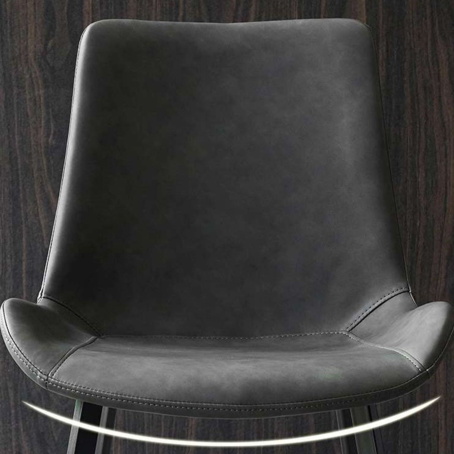 Silla sin brazos de comedor de metal moderno, silla lateral de comedor de cuero PU para uso en restaurantes