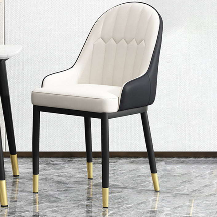 Sillón interior escandinavo Silla de comedor Parsons tapizada de metal