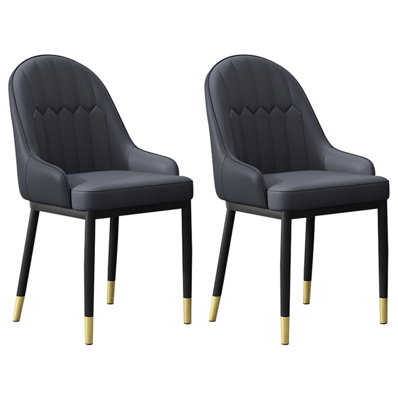 Sillón interior escandinavo Silla de comedor Parsons tapizada de metal