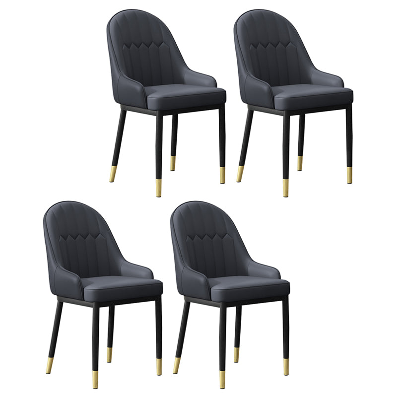 Sillón interior escandinavo Silla de comedor Parsons tapizada de metal