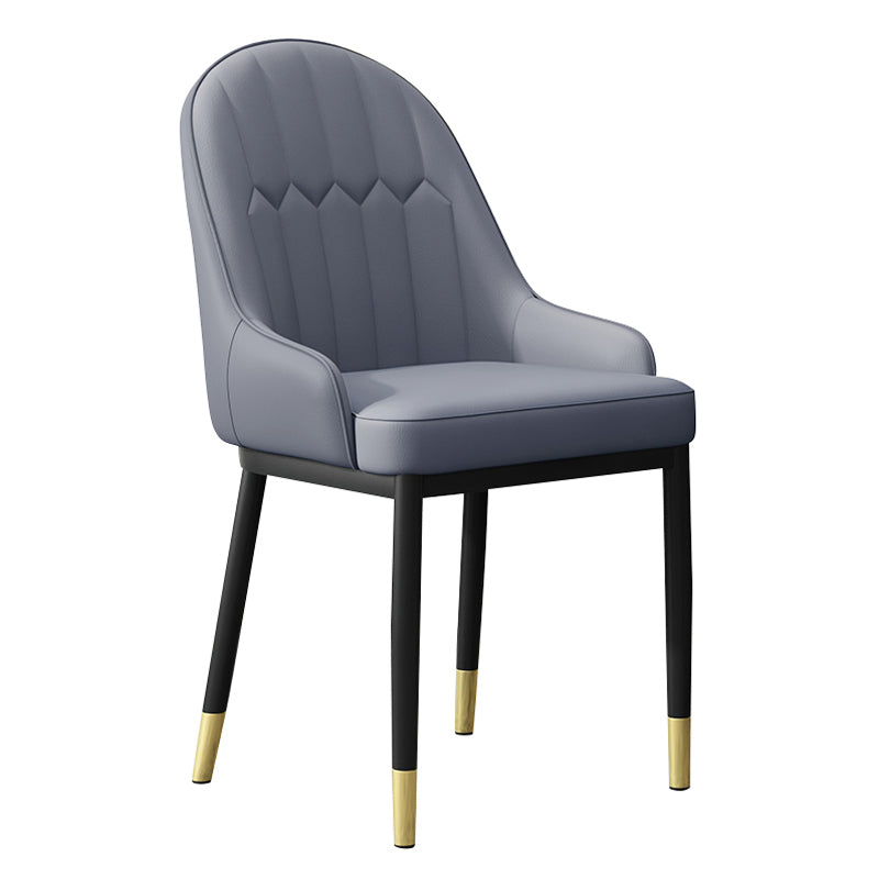 Sillón interior escandinavo Silla de comedor Parsons tapizada de metal