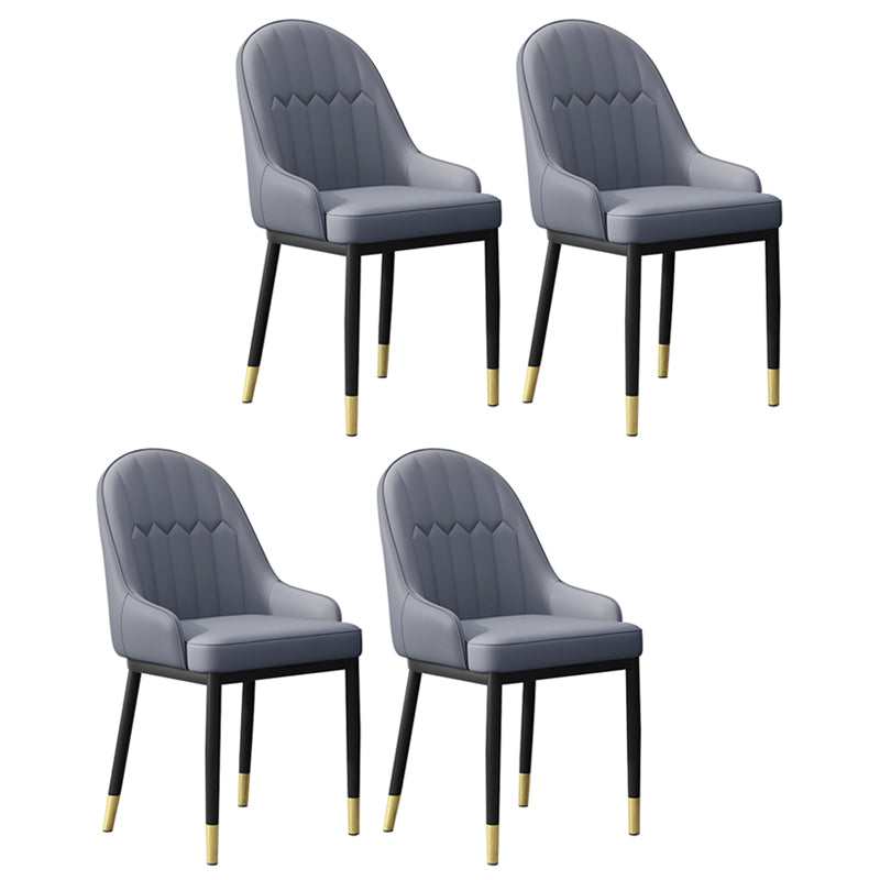Sillón interior escandinavo Silla de comedor Parsons tapizada de metal