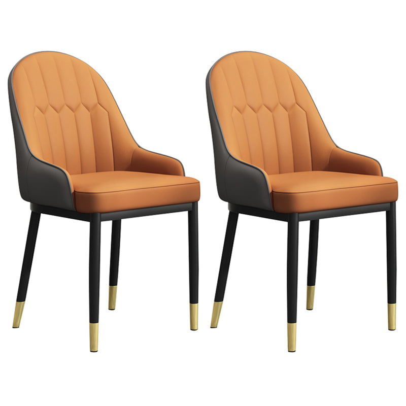 Sillón interior escandinavo Silla de comedor Parsons tapizada de metal