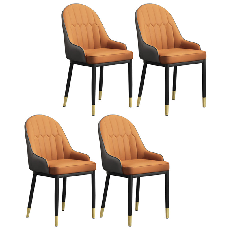 Sillón interior escandinavo Silla de comedor Parsons tapizada de metal