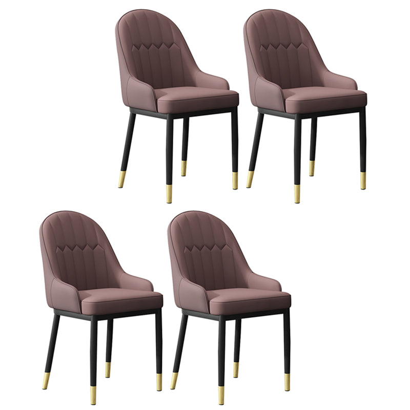 Sillón interior escandinavo Silla de comedor Parsons tapizada de metal