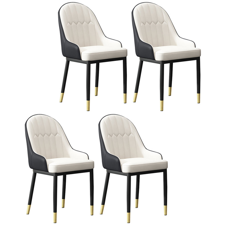 Sillón interior escandinavo Silla de comedor Parsons tapizada de metal