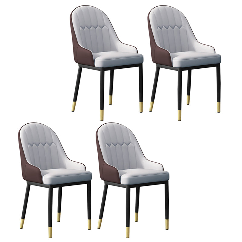 Sillón interior escandinavo Silla de comedor Parsons tapizada de metal