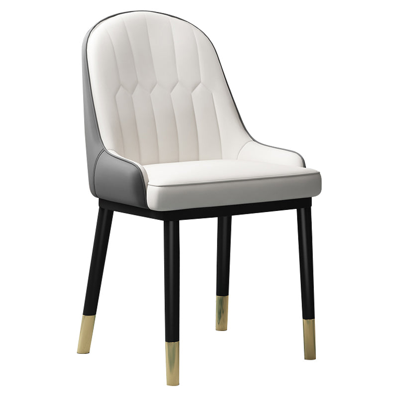 Sillón interior escandinavo Silla de comedor Parsons tapizada de metal