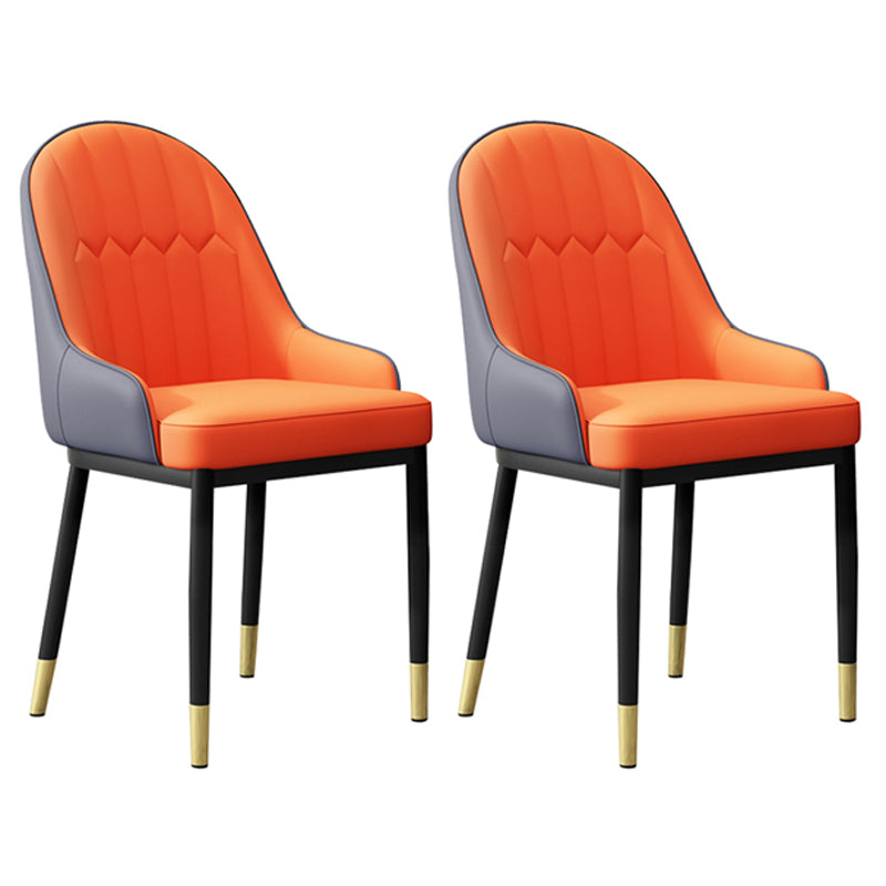 Sillón interior escandinavo Silla de comedor Parsons tapizada de metal