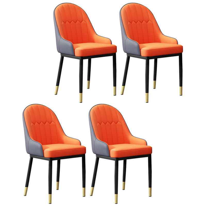 Sillón interior escandinavo Silla de comedor Parsons tapizada de metal