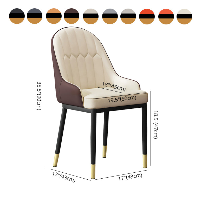 Sillón interior escandinavo Silla de comedor Parsons tapizada de metal