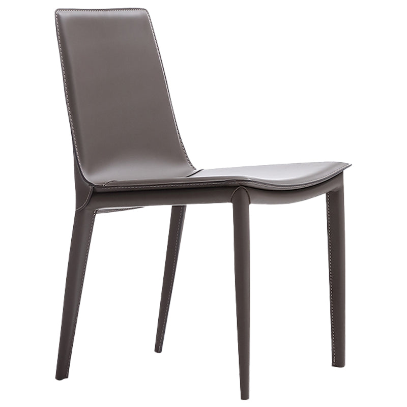 Chaises de salle à manger en cuir modernes, chaise de salle à manger sans bras pour utilisation au restaurant