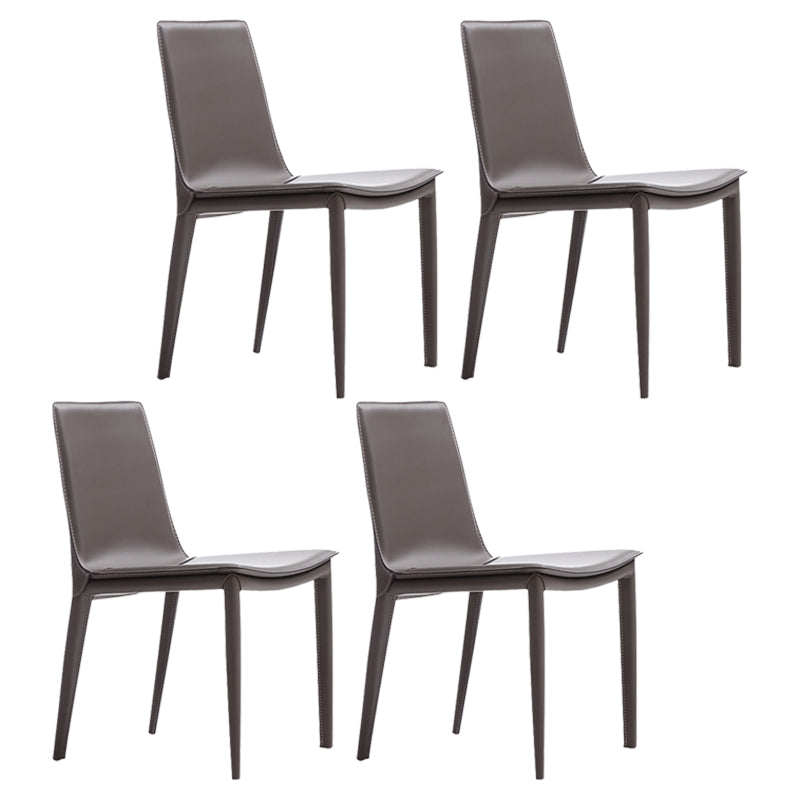 Sillas de comedor de cuero modernas Silla de comedor sin brazos para uso en restaurantes