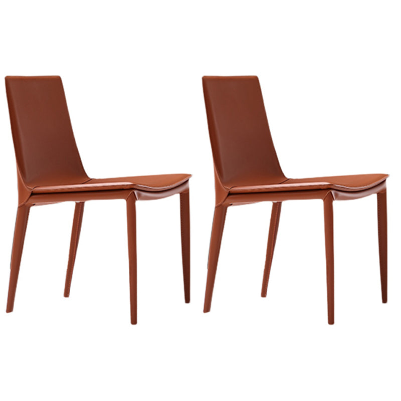 Sillas de comedor de cuero modernas Silla de comedor sin brazos para uso en restaurantes