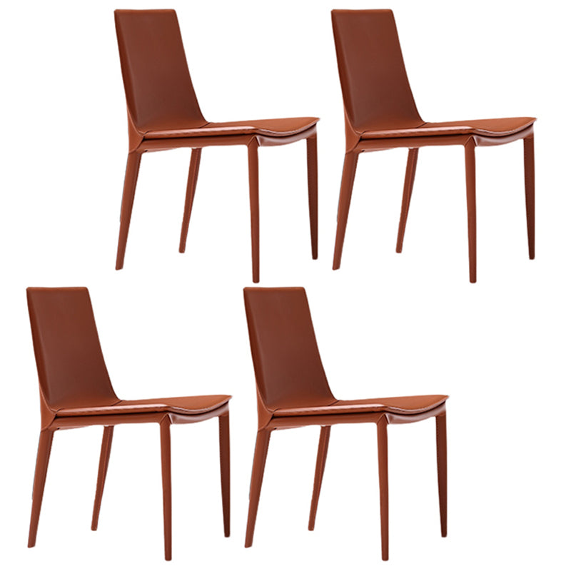 Sillas de comedor de cuero modernas Silla de comedor sin brazos para uso en restaurantes