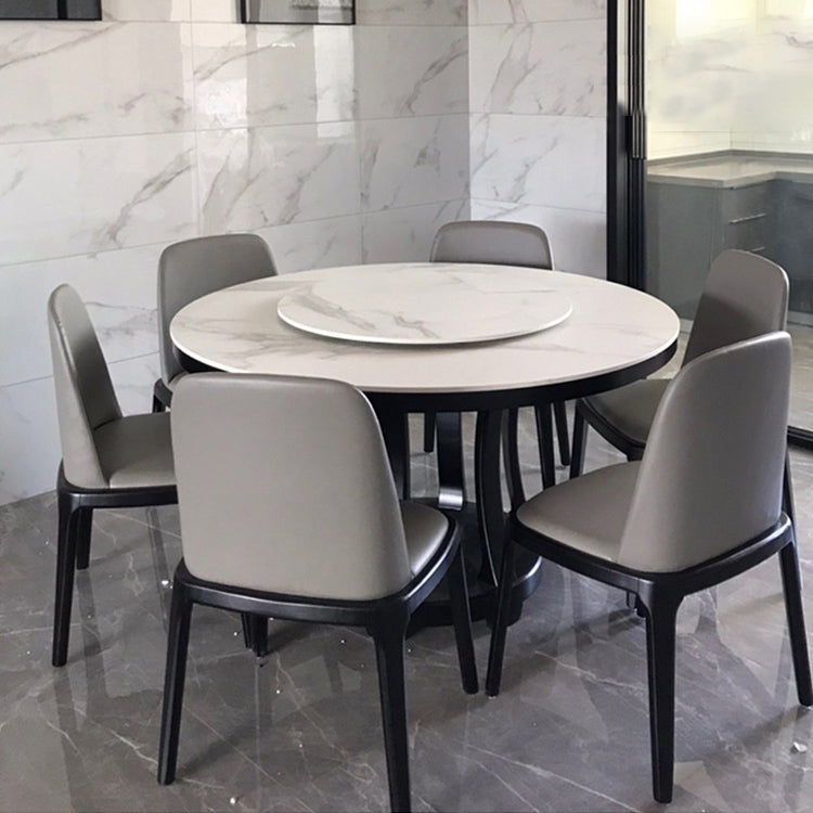 Silla auxiliar de cuero industrial para restaurante, silla de comedor Parsons con patas de nogal