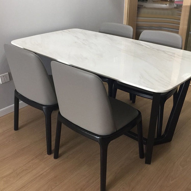 Silla auxiliar de cuero industrial para restaurante, silla de comedor Parsons con patas de nogal