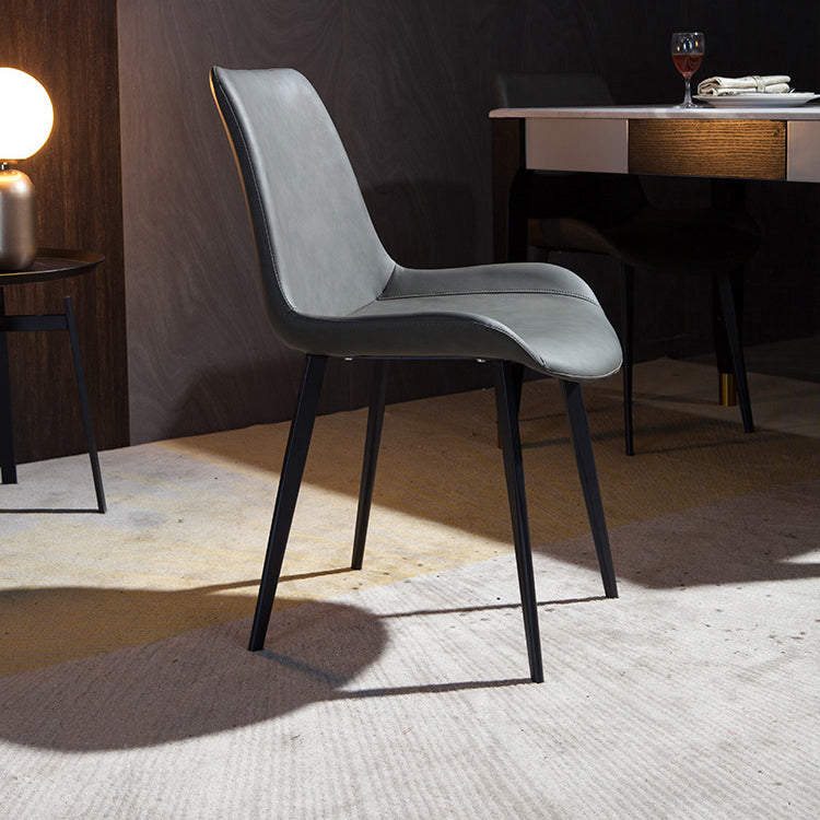 Sillas de comedor de estilo moderno Silla lateral sin brazos de comedor de metal para cocina