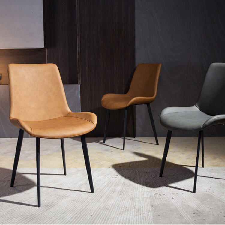 Sillas de comedor de estilo moderno Silla lateral sin brazos de comedor de metal para cocina