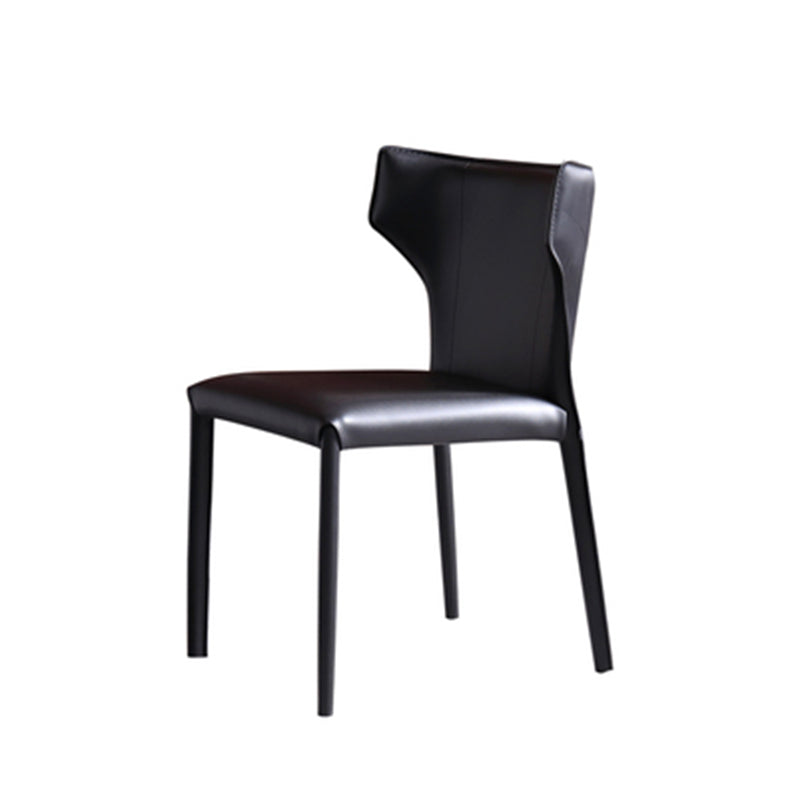 Silla de comedor de estilo moderno, sillón orejero de metal sin brazos para cocina