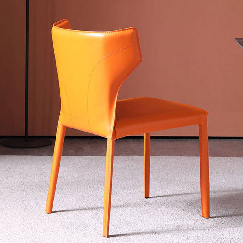 Silla de comedor de estilo moderno, sillón orejero de metal sin brazos para cocina