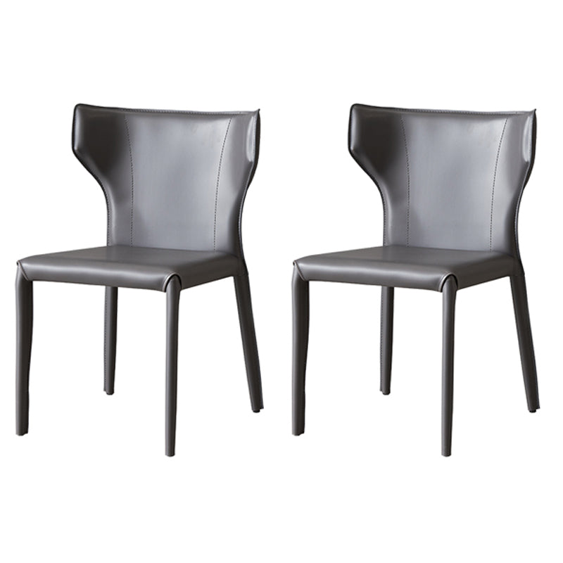 Silla de comedor de estilo moderno, sillón orejero de metal sin brazos para cocina