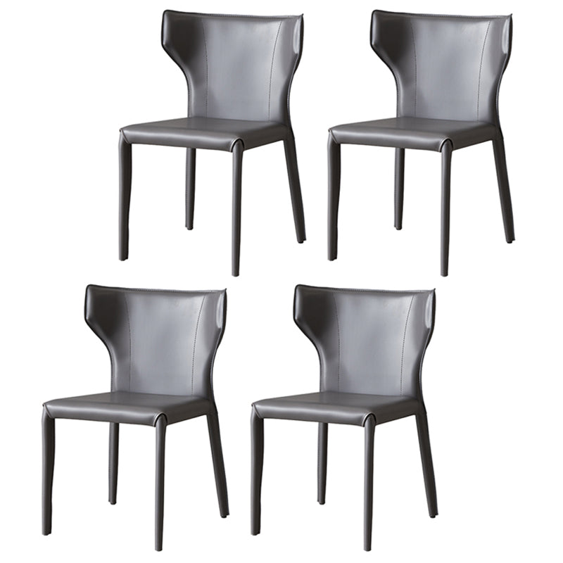 Silla de comedor de estilo moderno, sillón orejero de metal sin brazos para cocina