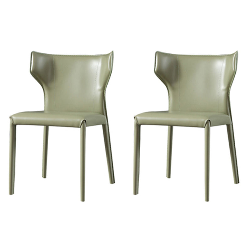 Silla de comedor de estilo moderno, sillón orejero de metal sin brazos para cocina