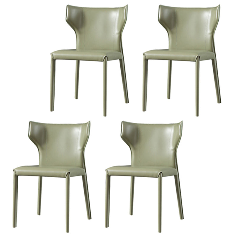Silla de comedor de estilo moderno, sillón orejero de metal sin brazos para cocina