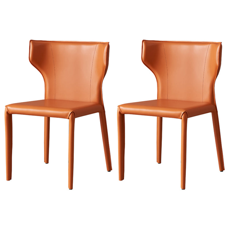 Silla de comedor de estilo moderno, sillón orejero de metal sin brazos para cocina