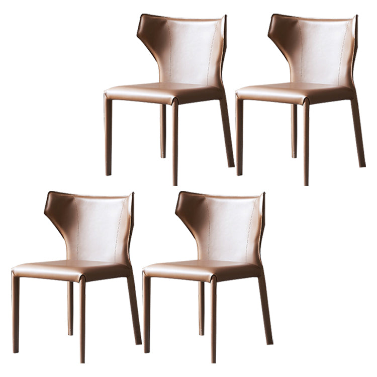 Silla de comedor de estilo moderno, sillón orejero de metal sin brazos para cocina