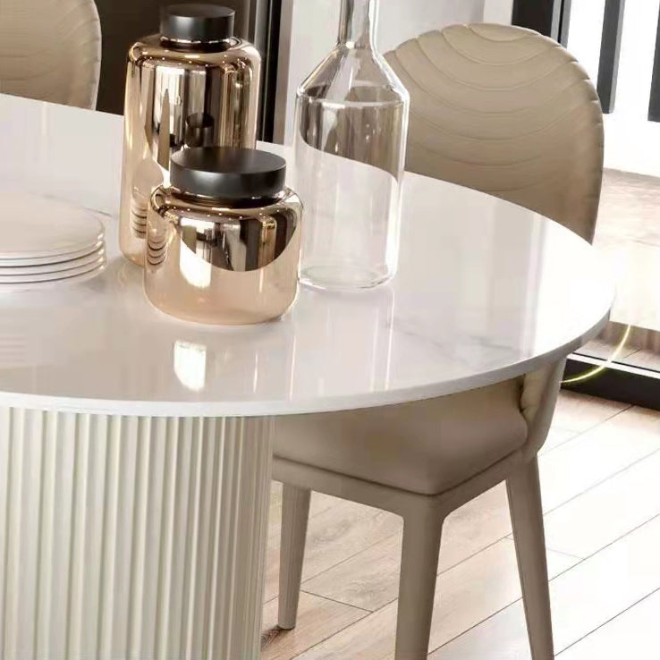 Mesa de comedor de piedra sinterizada de forma glamorosa Mesa de comedor estándar para la cocina