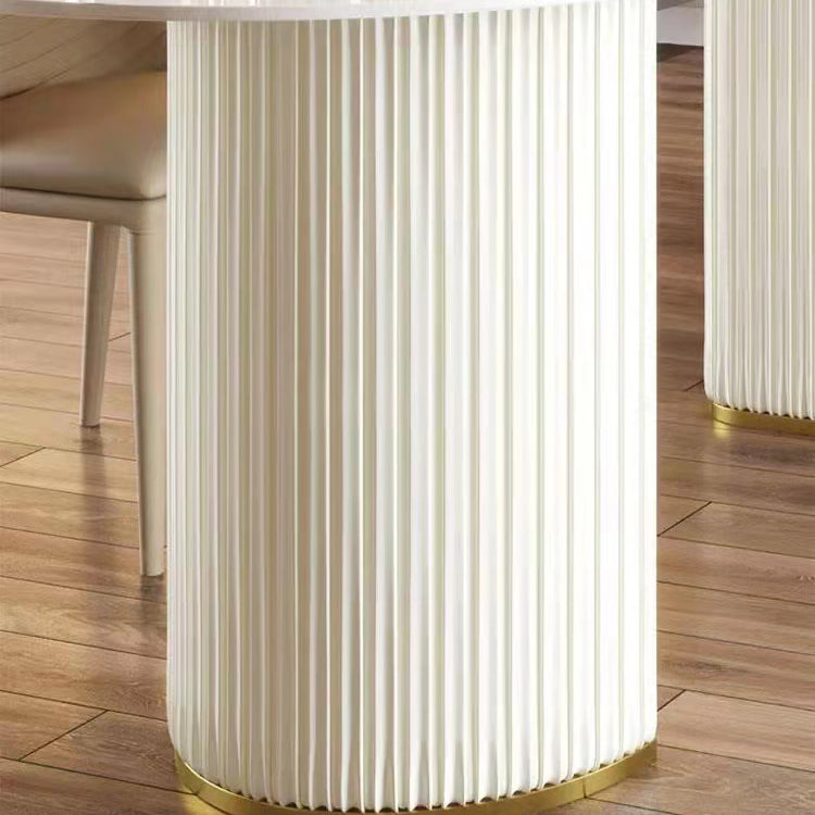 Mesa de comedor de piedra sinterizada de forma glamorosa Mesa de comedor estándar para la cocina