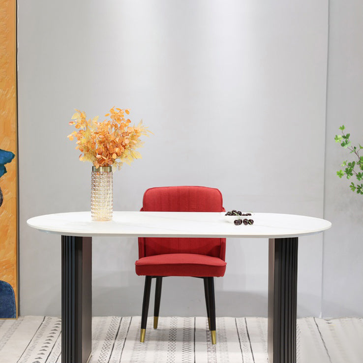 Mesa de comedor de comedor de doble pedestal de lujo muebles de comedor de piedra