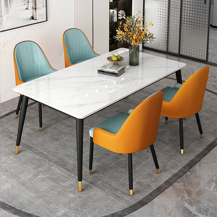 Simplicity Style 4 Legs Dining Site Table Stone Dining Room Furniture for Home Use