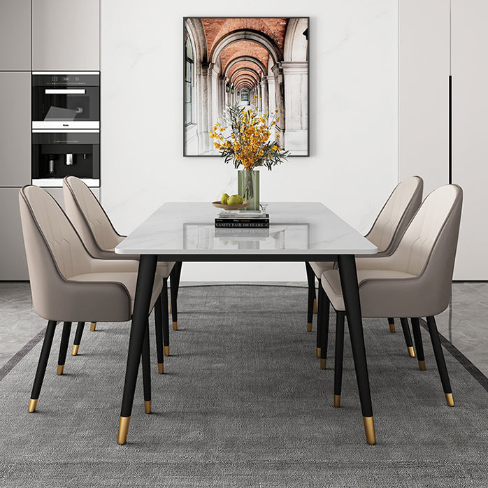 Simplicity Style 4 Legs Dining Site Table Stone Dining Room Furniture for Home Use