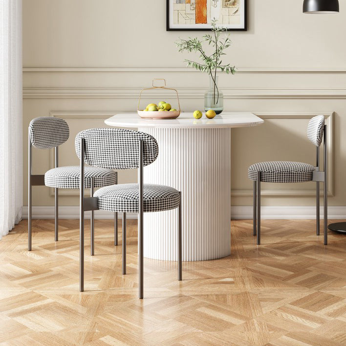 Sintered Stone White Esstisch Einfachheitstisch mit doppelter Sockel für Esszimmer