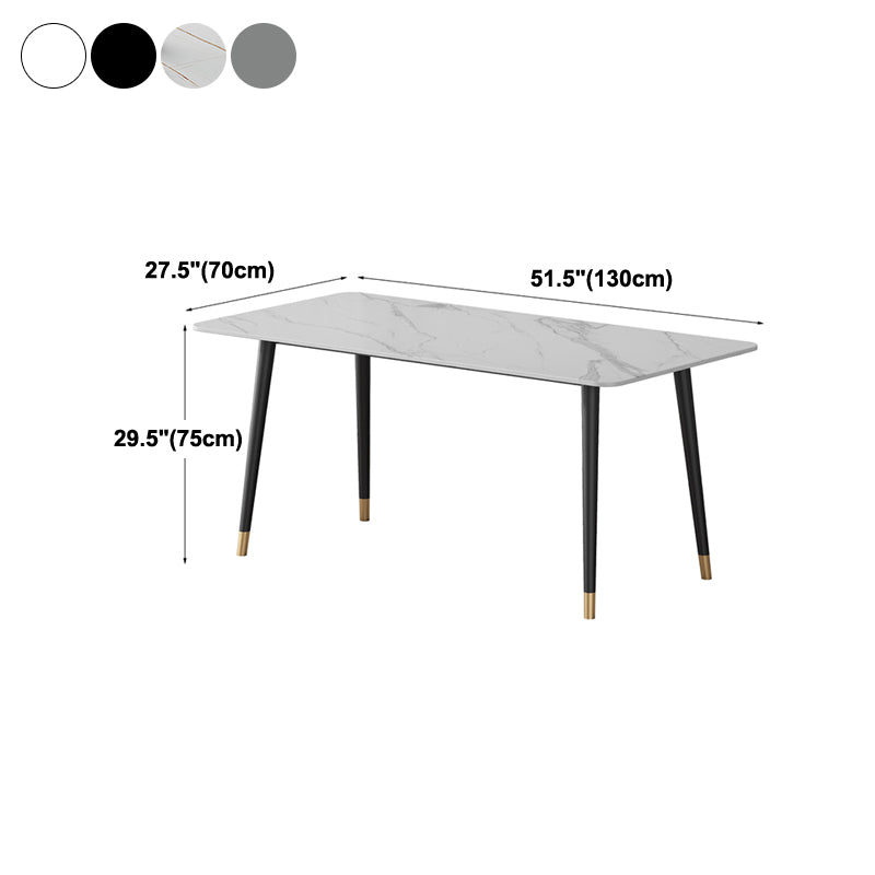 Contemporary Style Dining Site Table Stone Rectangle Furniture with 4 Legs