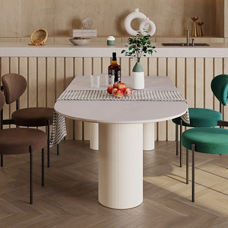 Metal Contemporary Free Form Dining Table Sintered Stone Dining Table with 3 Legs