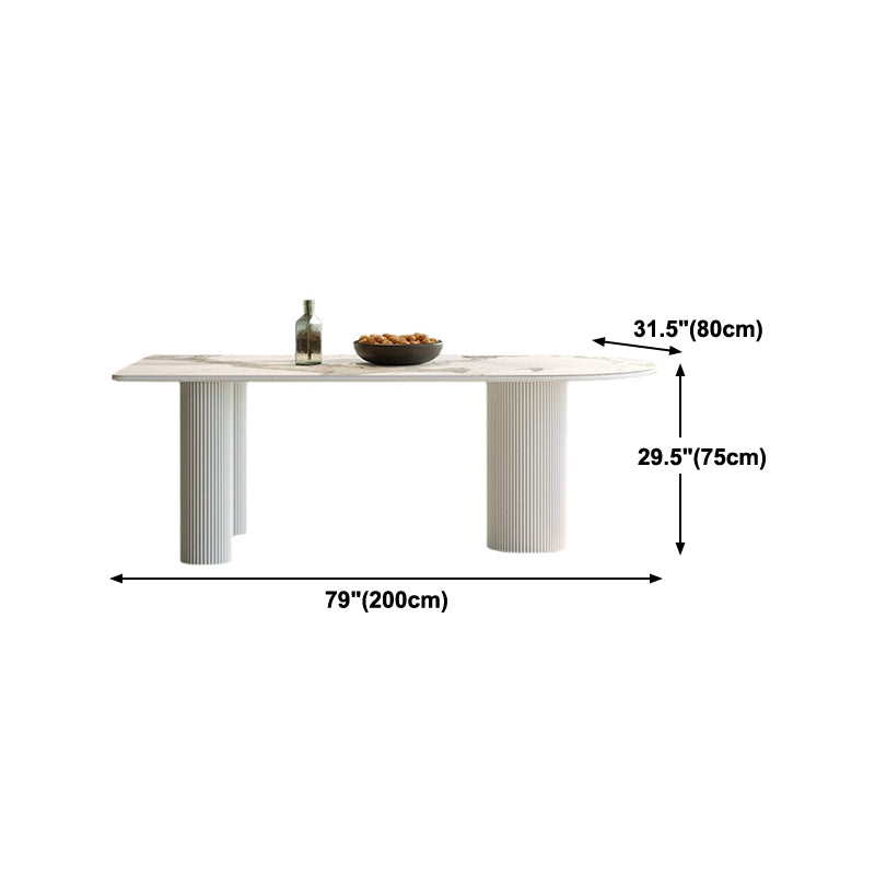 Metal Contemporary Free Form Dining Table Sintered Stone Dining Table with 3 Legs