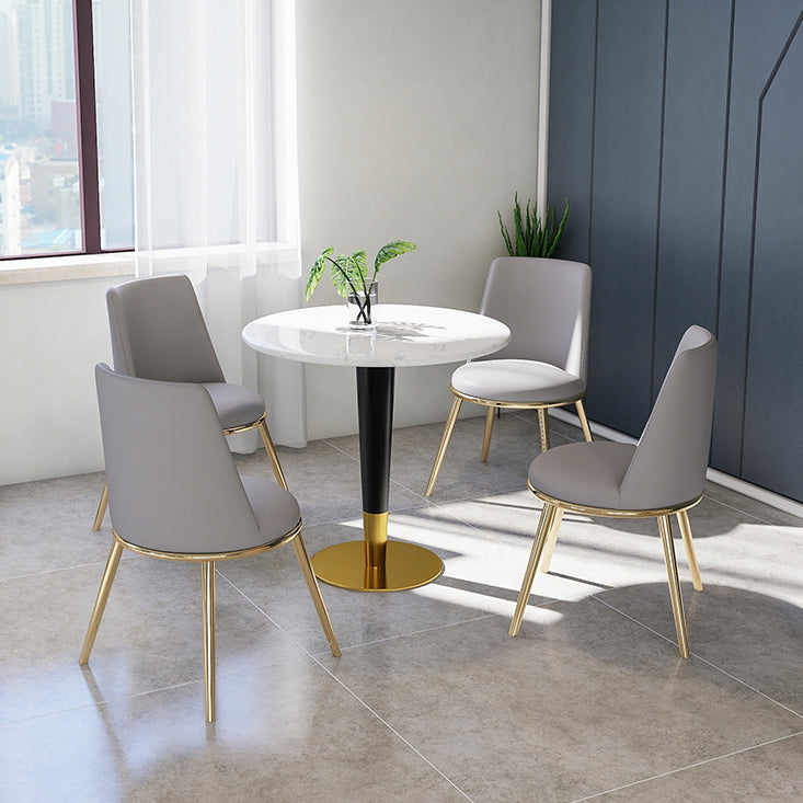 Round Marble Dinette Table Traditional Luxury Dinner Room Table for Indoor