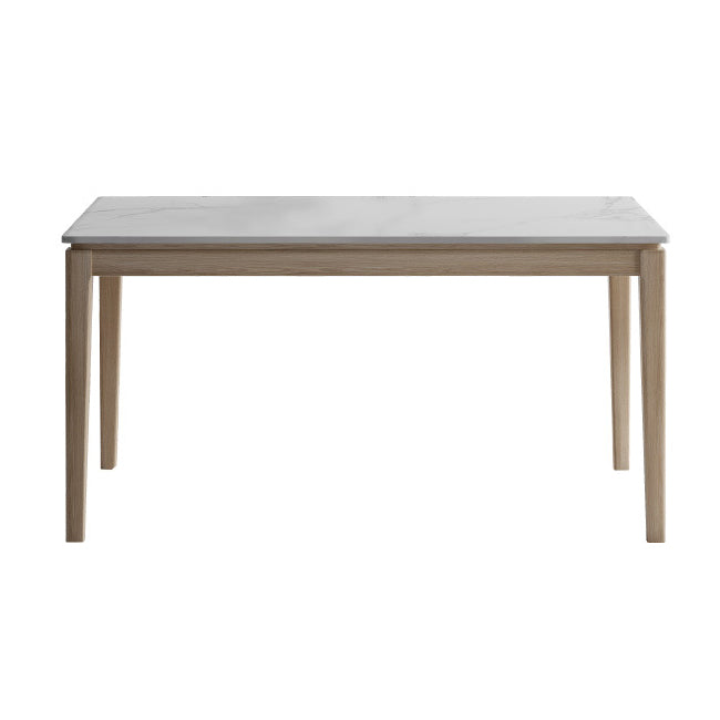 Witte bovenste eettafel Moderne vaste houten eettafel met 4 houten benen