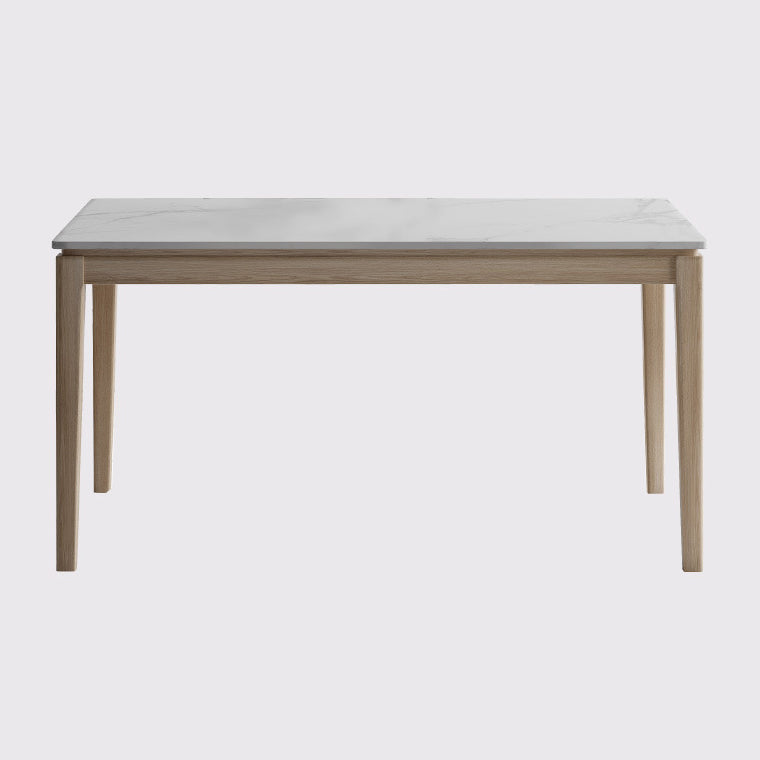 Witte bovenste eettafel Moderne vaste houten eettafel met 4 houten benen