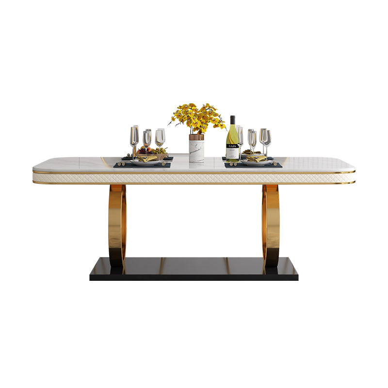 Modern 1/2/5/7 Pieces Dining Set Marble Dining Table with Leather Chairs